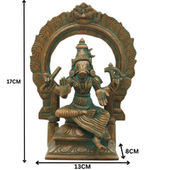 Handcrafted Bronze Varahi Idol | Panchaloha Varahi Murti | Goddess Varahi Statue for Temple & Pooja | South Indian Chola Style Bronze Idol,Brown, 7 Inch, 1 Piece