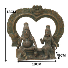 Handcrafted Panchaloha Agastya Rishi and Lopamudra Bronze Idol – Maharishi Agastya & Lopamudra Murti for Pooja, Temple, and Home Decor,Brown, 7 Inch, 1 Piece