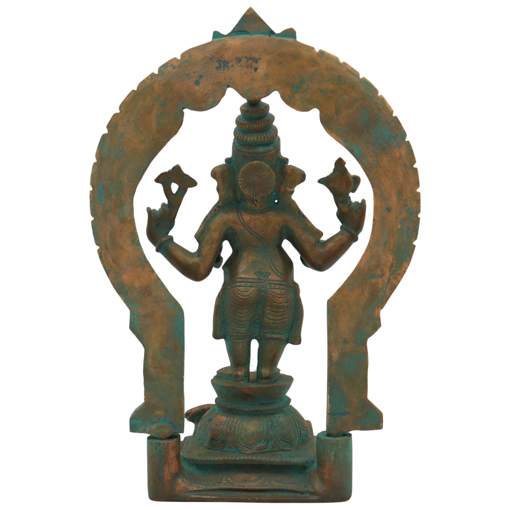 Handcrafted Panchaloha Bronze Ganesha Idol, Chola Style Vinayaka Ganpati Murti, Vighnaharta Ekadanta Ganapati Sculpture for Home & Temple Decor,Brown, 11 Inch, 1 Piece