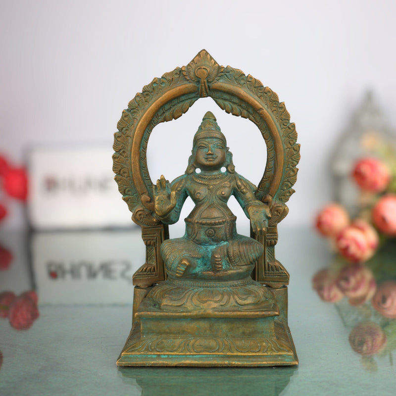 Handcrafted Panchaloha Bronze Kubera Idol | Lord Kuber Murti for Wealth, Prosperity & Good Fortune,Brown, 6.5 Inch, 1 Piece