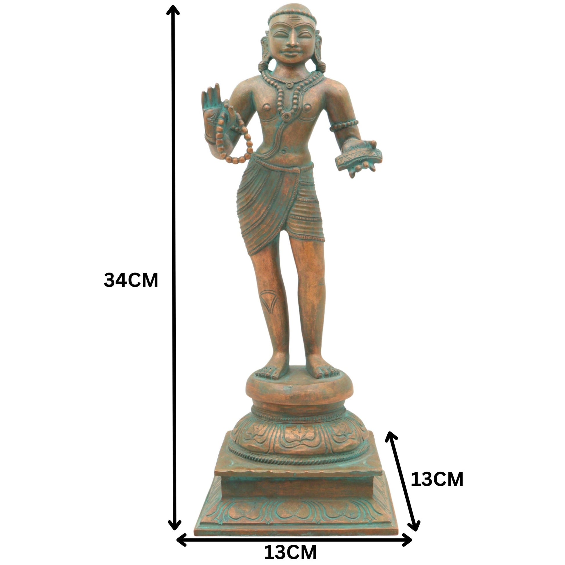 Handcrafted Panchaloha Bronze Murugan Idol – Swaminatha, Subramanya, Shanmukha, Skanda, Kartikeya Statue for Temple & Home Decor,Brown, 13.5 Inch, 1 Piece