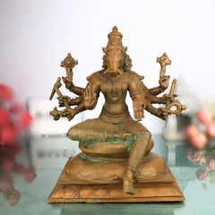 Handcrafted Bronze Varahi Devi Idol | Panchaloha Varahi Amman Statue | South India Art, Spiritual Hindu Goddess Sculpture,Brown, 11 Inch, 1 Piece