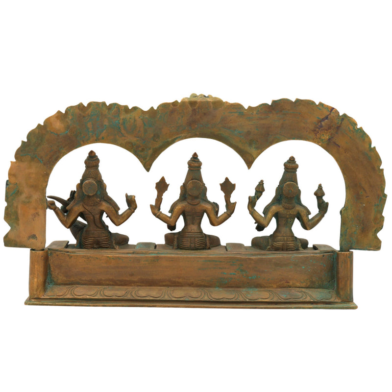 Handcrafted Panchaloha Bronze Lakshmi Mahalakshmi Parvati Gauri Saraswati Sharada Idol Set with Prabhavali – Traditional South Indian Chola Art Sculpture,Brown, 7.5 Inch, 1 Piece