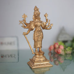 Handcrafted Bronze Varahi Devi Idol | Panchaloha Varahi Amman Statue | South Indian Temple & Home Decor,Brown, 11 Inch, 1 Piece