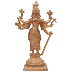 Handcrafted Bronze Varahi Devi Idol | Panchaloha Varahi Amman Statue | South Indian Temple & Home Decor,Brown, 11 Inch, 1 Piece