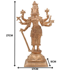 Handcrafted Bronze Varahi Devi Idol | Panchaloha Varahi Amman Statue | South Indian Temple & Home Decor,Brown, 11 Inch, 1 Piece