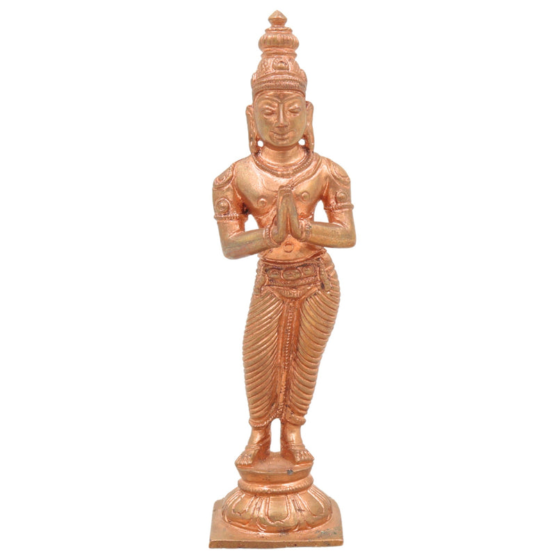 Divine Panchaloha Sundaram Idol, Sundara Sundaresha Sundareswaran Sundaramoorthy Murti, Handcrafted Chola-Style Bronze Deity for Home Mandir & Temple,Brown, 6 Inch, 1 Piece