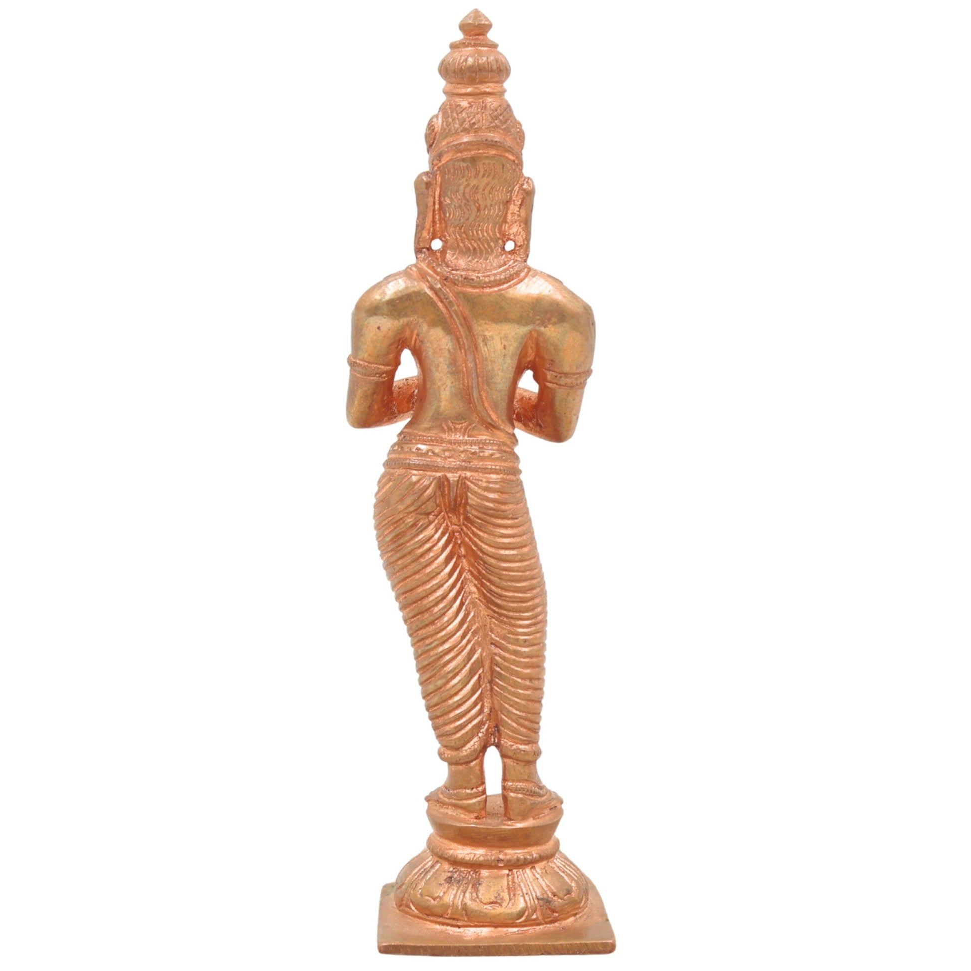 Divine Panchaloha Sundaram Idol, Sundara Sundaresha Sundareswaran Sundaramoorthy Murti, Handcrafted Chola-Style Bronze Deity for Home Mandir & Temple,Brown, 6 Inch, 1 Piece