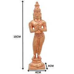 Divine Panchaloha Sundaram Idol, Sundara Sundaresha Sundareswaran Sundaramoorthy Murti, Handcrafted Chola-Style Bronze Deity for Home Mandir & Temple,Brown, 6 Inch, 1 Piece