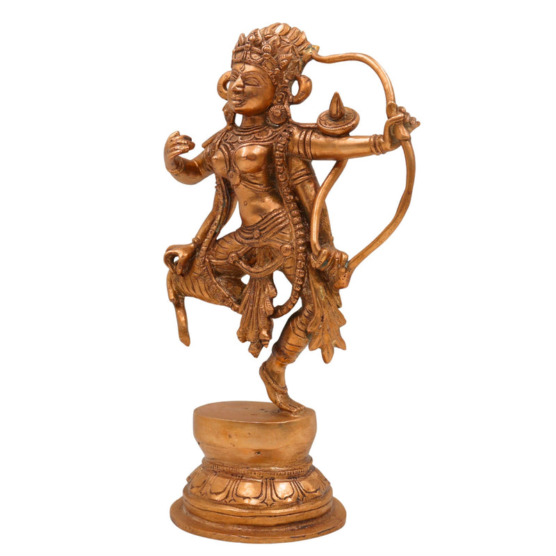 Handmade Bronze Kurukulla Devi Idol | Red Tara (Raktatara) in Panchaloha | Shakti Akarshana Yogini Sculpture for Tantra & Pooja,Gold, 10 Inch, 1 Piece