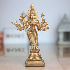 Handcrafted Bronze Mariamman / Mariyamma Panchaloha Idol – Traditional Chola Art South Indian Village Goddess Statue for Temple & Home Decor,Gold, 6.5 Inch, 1 Piece