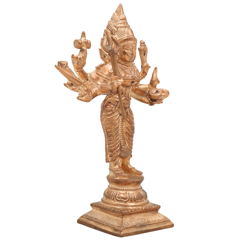 Handcrafted Bronze Mariamman / Mariyamma Panchaloha Idol – Traditional Chola Art South Indian Village Goddess Statue for Temple & Home Decor,Gold, 6.5 Inch, 1 Piece