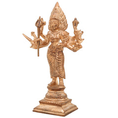 Handcrafted Bronze Mariamman / Mariyamma Panchaloha Idol – Traditional Chola Art South Indian Village Goddess Statue for Temple & Home Decor,Gold, 6.5 Inch, 1 Piece