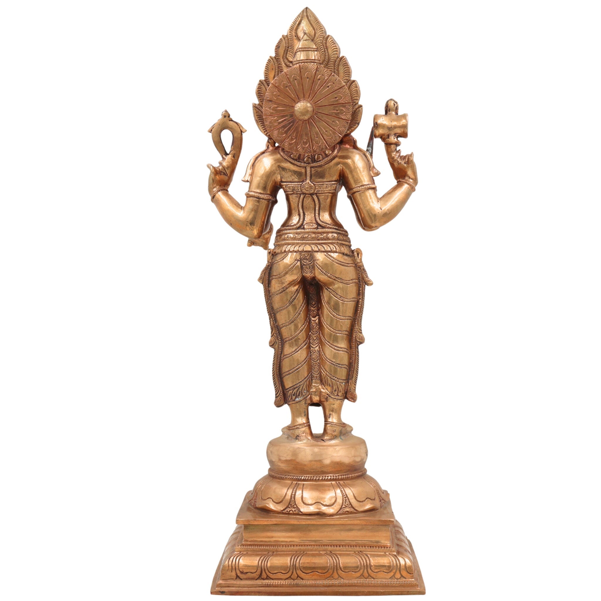 Handcrafted Bronze Mariamman Idol – Panchaloha Mari Amman / Mariyamma / Goddess Shakti Temple Murti for Home, Pooja & Gifting ,Gold, 19 Inch, 1 Piece