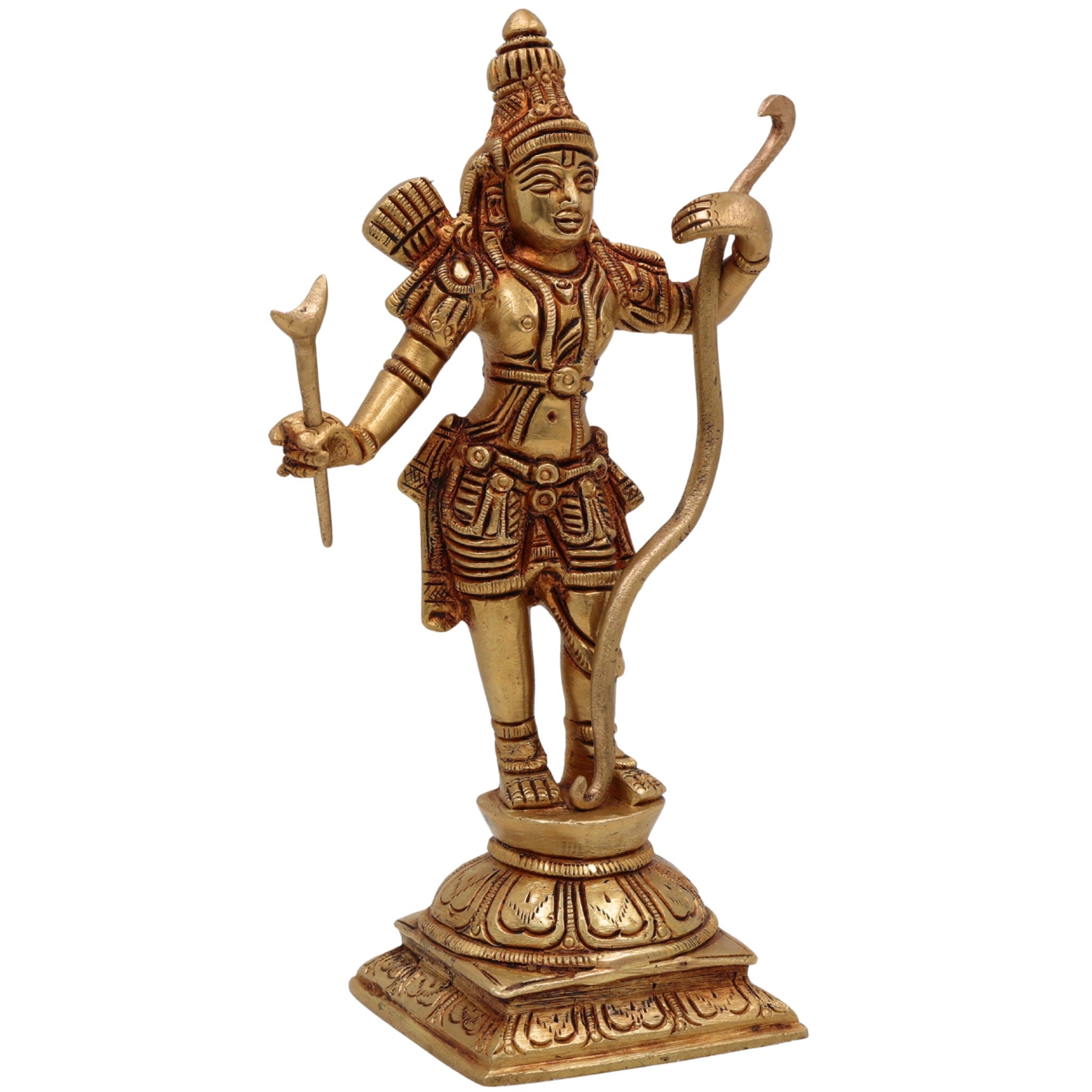 Brass Sri Ram Idol | Shri Ram Murti | Lord Rama Statue | Ramachandra Figurine for Pooja Room, Home, Temple & Office Decor,Brown, 7.5 Inch, 1 Piece