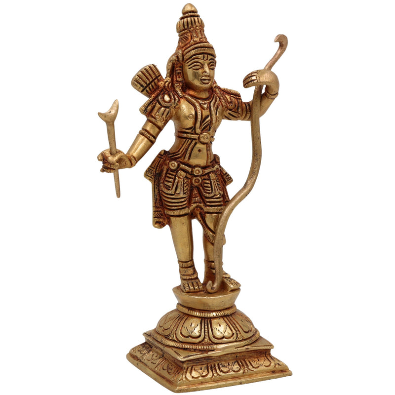 Brass Sri Ram Idol | Shri Ram Murti | Lord Rama Statue | Ramachandra Figurine for Pooja Room, Home, Temple & Office Decor,Brown, 7.5 Inch, 1 Piece