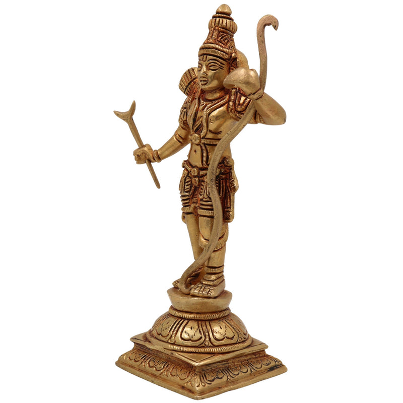 Brass Sri Ram Idol | Shri Ram Murti | Lord Rama Statue | Ramachandra Figurine for Pooja Room, Home, Temple & Office Decor,Brown, 7.5 Inch, 1 Piece