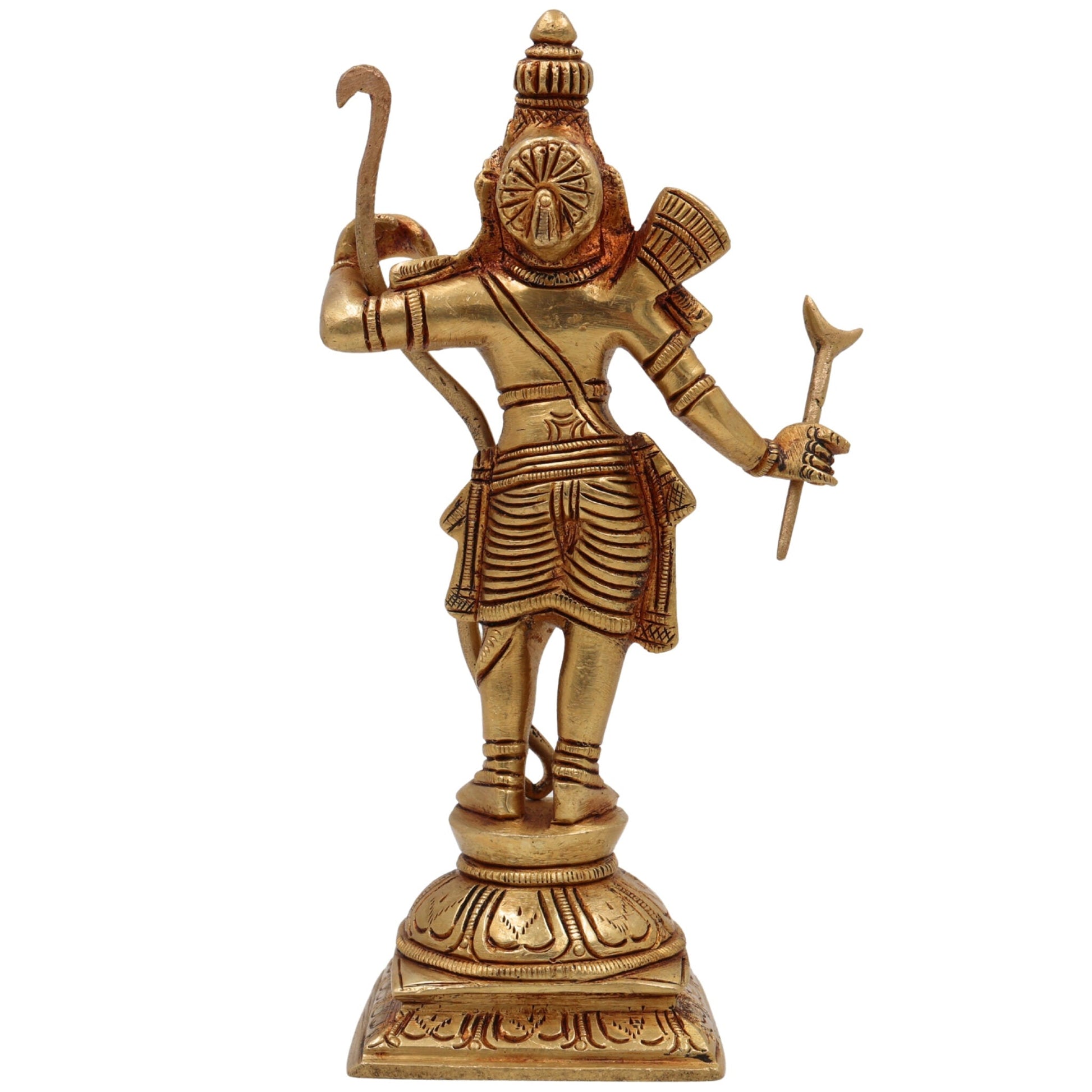 Brass Sri Ram Idol | Shri Ram Murti | Lord Rama Statue | Ramachandra Figurine for Pooja Room, Home, Temple & Office Decor,Brown, 7.5 Inch, 1 Piece