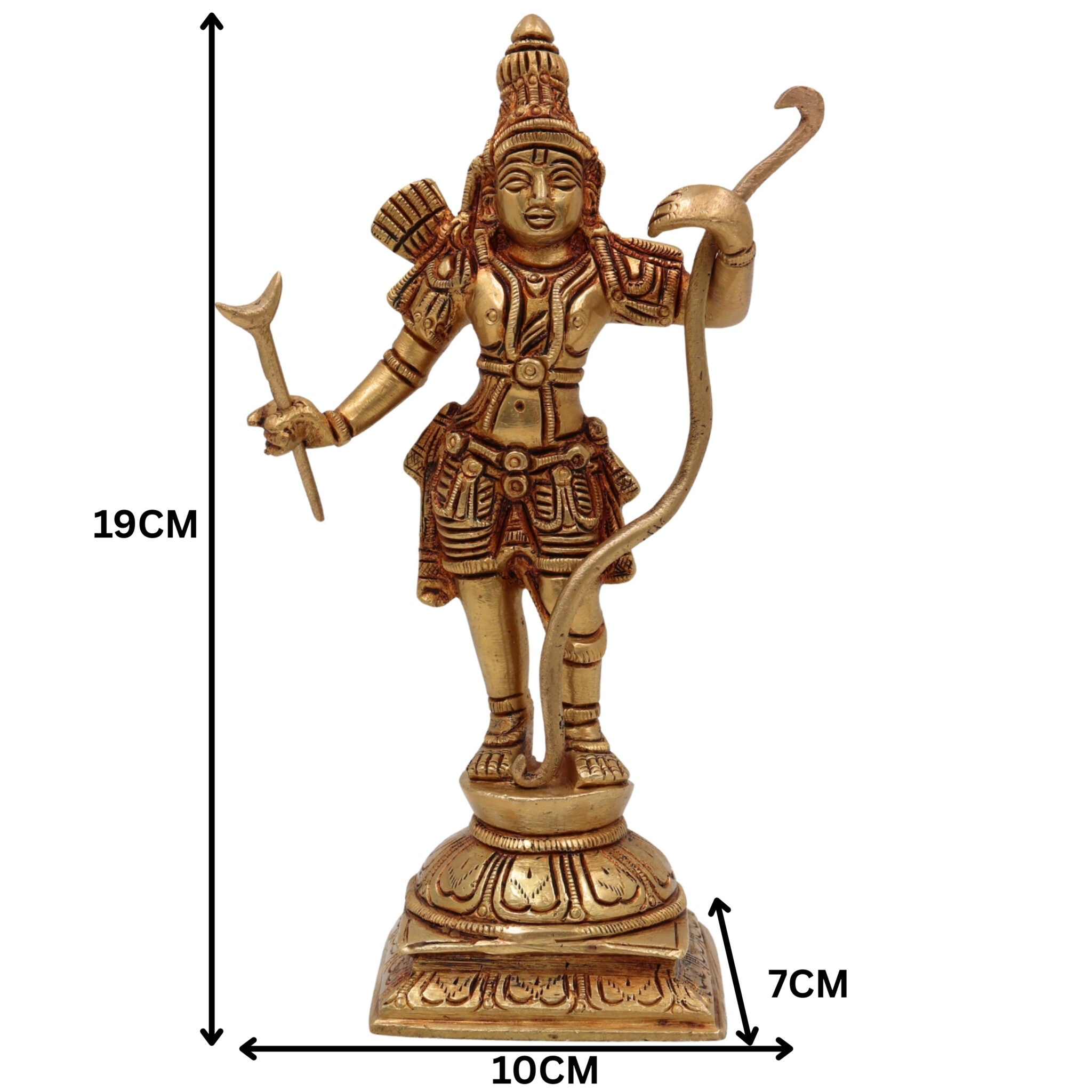 Brass Sri Ram Idol | Shri Ram Murti | Lord Rama Statue | Ramachandra Figurine for Pooja Room, Home, Temple & Office Decor,Brown, 7.5 Inch, 1 Piece