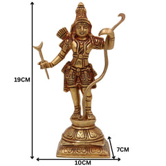 Brass Sri Ram Idol | Shri Ram Murti | Lord Rama Statue | Ramachandra Figurine for Pooja Room, Home, Temple & Office Decor,Brown, 7.5 Inch, 1 Piece