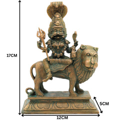 Handcrafted Bronze Pratyangira Devi Idol – Panchaloha Narasimhi Atharvana Bhadrakali Simhamukhi Chola Art South Indian Temple Sculpture for Home, Pooja, and Gifting,Gold, 7 Inch, 1 Piece