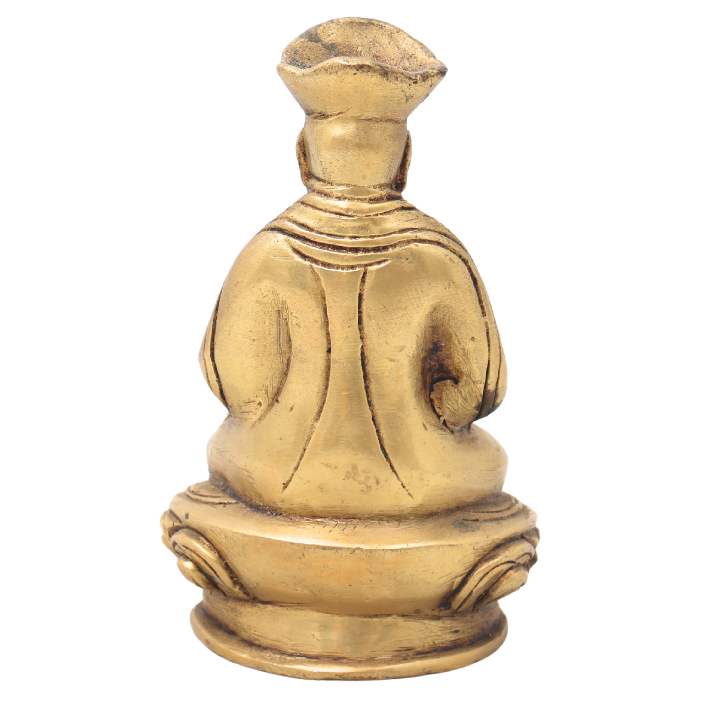 Brass Buddhist Lamba Idol | Buddha Statue, Tibetan Buddha Murti, Handcrafted Meditation Buddha Sculpture, Peetal Buddha Figurine,Gold, 4 Inch, 1 Piece