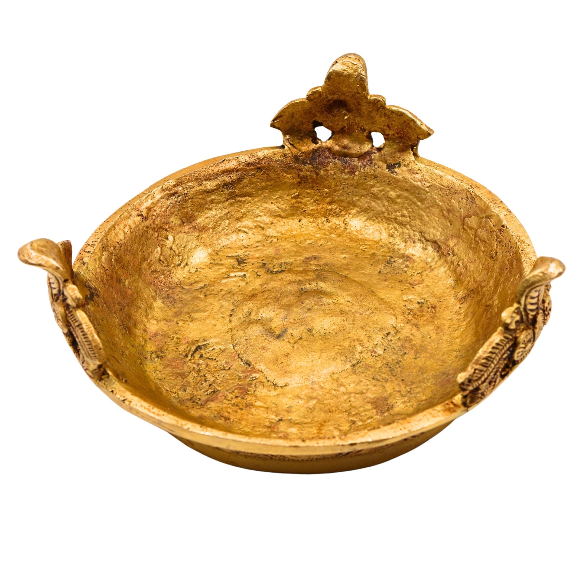 Brass Pooja Chowki Bajot, Handmade Temple Peetha, Poja Aasan Stand for Idols, Kalash, Deity Singhasan, Mandir Platform, Gold, 3 Inch, 1 Piece