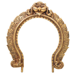 Bhunes Traditional Brass Prabhavali for Home Temple & Wall Decor – Decorative Arch Backdrop for God Idols | Handcrafted Deity Aura Frame, Gold, 13 Inch, 1 Piece