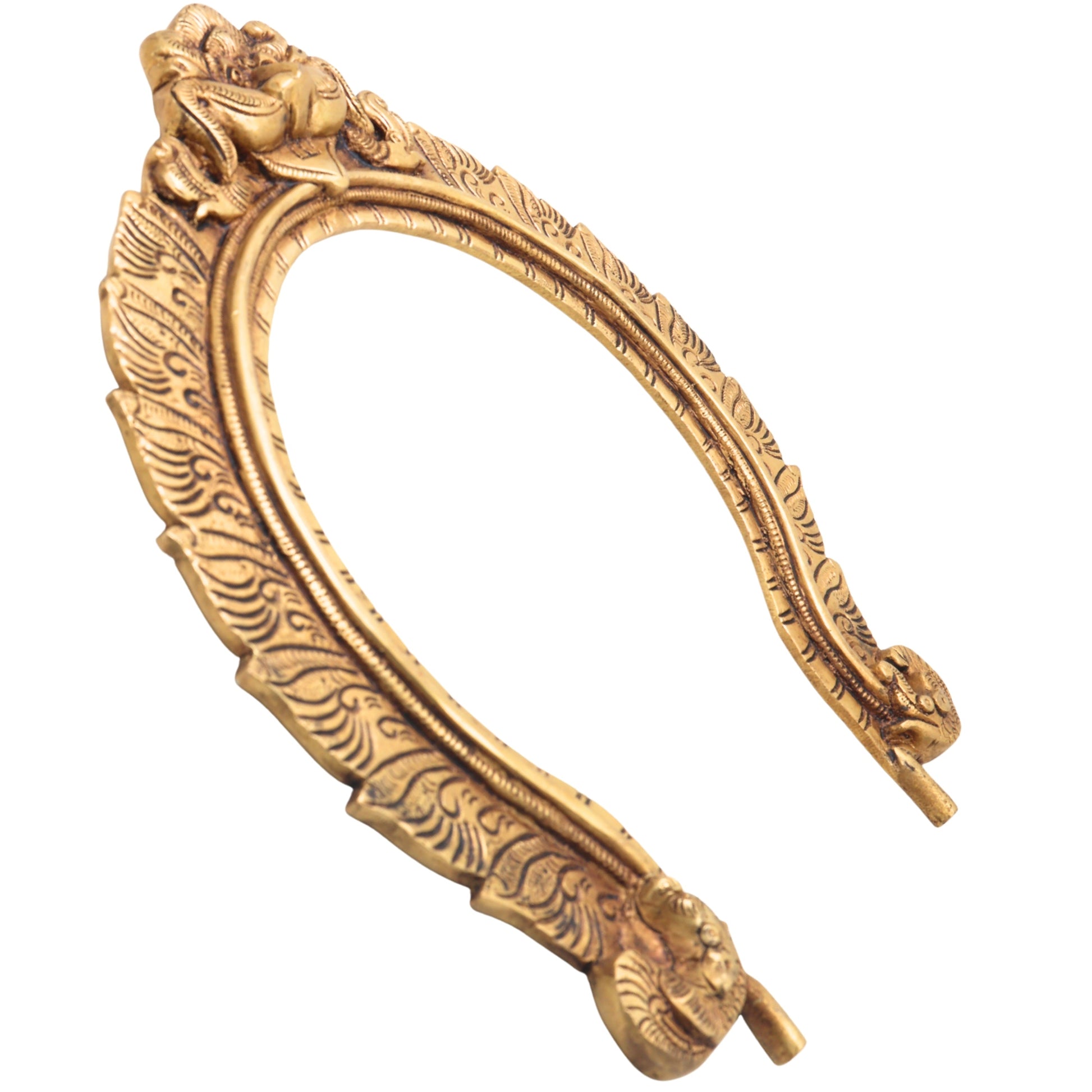 Bhunes Traditional Brass Prabhavali for Home Temple & Wall Decor – Decorative Arch Backdrop for God Idols | Handcrafted Deity Aura Frame, Gold, 13 Inch, 1 Piece