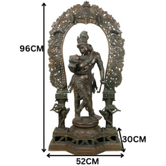 Panchaloha Bronze Radha Krishna Idol Radha Govind,Handcrafted  Radha Madhav, Radha Shyam, Radha Kunj Bihari, Radha Damodar, Radha Ras Bihari Statue for Home & Temple,Gold, 38.5 Inch, 1 Piece