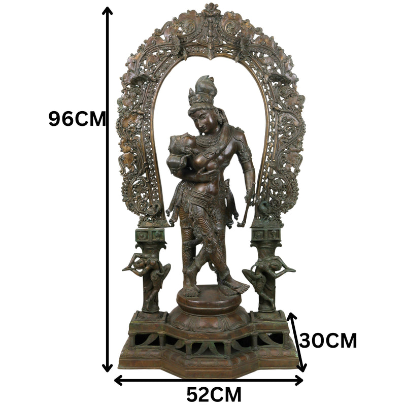 Panchaloha Bronze Radha Krishna Idol Radha Govind,Handcrafted  Radha Madhav, Radha Shyam, Radha Kunj Bihari, Radha Damodar, Radha Ras Bihari Statue for Home & Temple,Gold, 38.5 Inch, 1 Piece