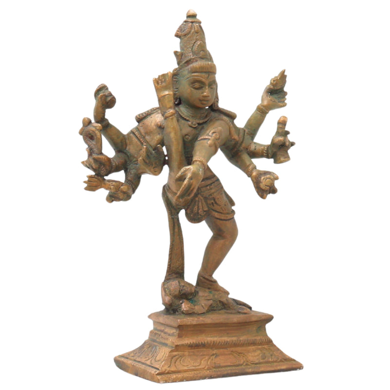 Handmade Panchaloha Nataraja Idol, Bronze Dancing Shiva Statue, Tandav Natraj Murti, Hindu God Decor, Temple Figurine, Shiva Tandava Idol, Brown, 6 Inch, 1 Piece