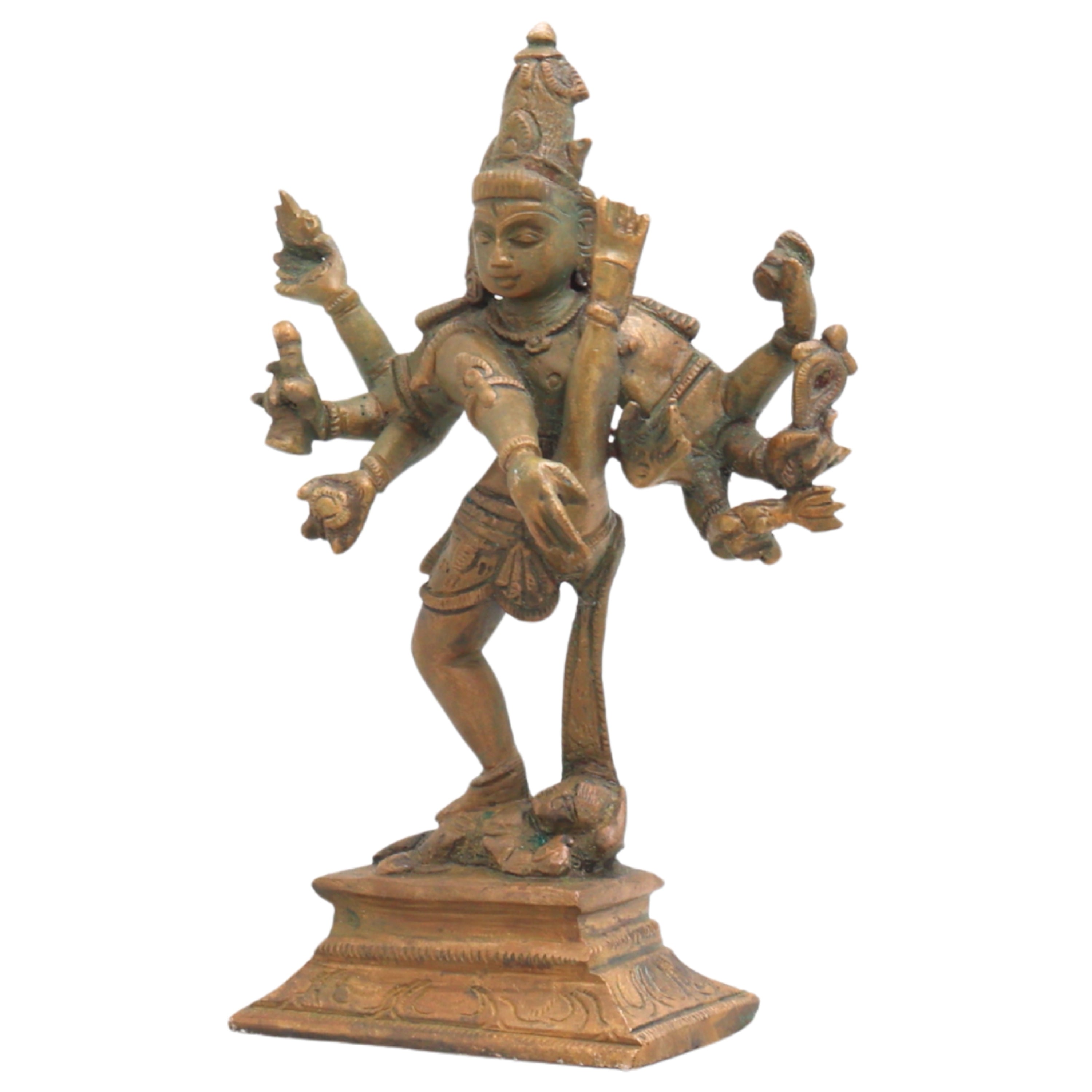 Handmade Panchaloha Nataraja Idol, Bronze Dancing Shiva Statue, Tandav Natraj Murti, Hindu God Decor, Temple Figurine, Shiva Tandava Idol, Brown, 6 Inch, 1 Piece