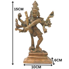 Handmade Panchaloha Nataraja Idol, Bronze Dancing Shiva Statue, Tandav Natraj Murti, Hindu God Decor, Temple Figurine, Shiva Tandava Idol, Brown, 6 Inch, 1 Piece