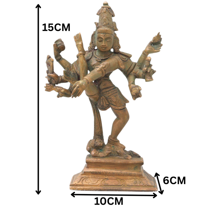 Handmade Panchaloha Nataraja Idol, Bronze Dancing Shiva Statue, Tandav Natraj Murti, Hindu God Decor, Temple Figurine, Shiva Tandava Idol, Brown, 6 Inch, 1 Piece