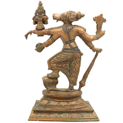 Handcrafted Bronze Panchaloha Varaha Swamy with Bhudevi Idol | Vishnu Varaha Murthy Perumal Bhu Varaha Moorthy Chola Art Sculpture for Temple & Home Decor,Gold, 9 Inch, 1 Piece