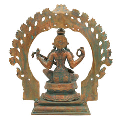 Handcrafted Panchaloha Goddess Saraswati Idol, Sharada Devi, Vani, Bharati, Vagdevi Bronze Murti for Puja, Temple & Home Decor,Brown, 13.5 Inch, 1 Piece