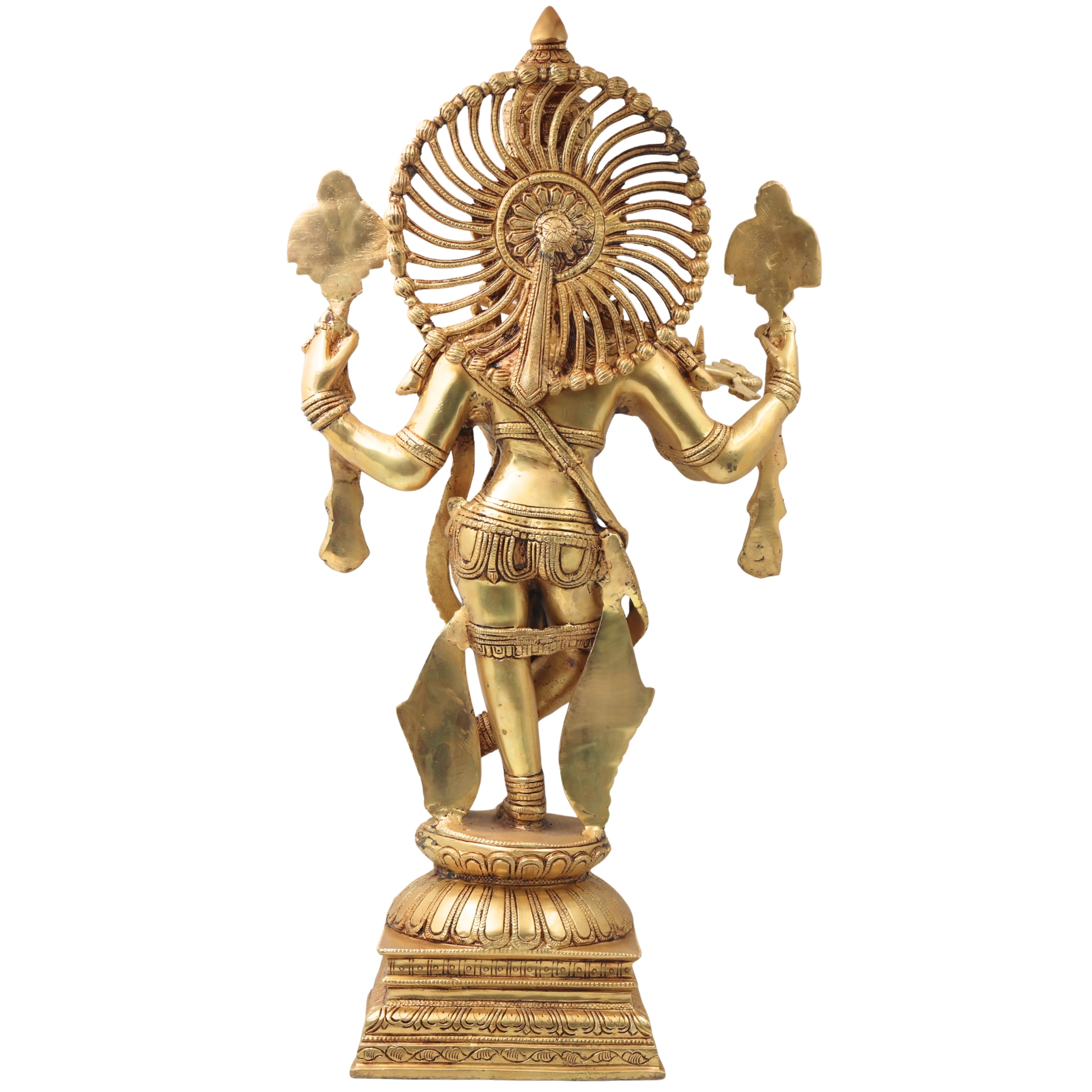 Brass Krishna Idol in Tribhangi Mudra, Gopal, Govinda, Balakrishna Murti for Pooja, Home Decor, Gifts & Temple Sculpture,Gold, 24 Inch, 1 Piece