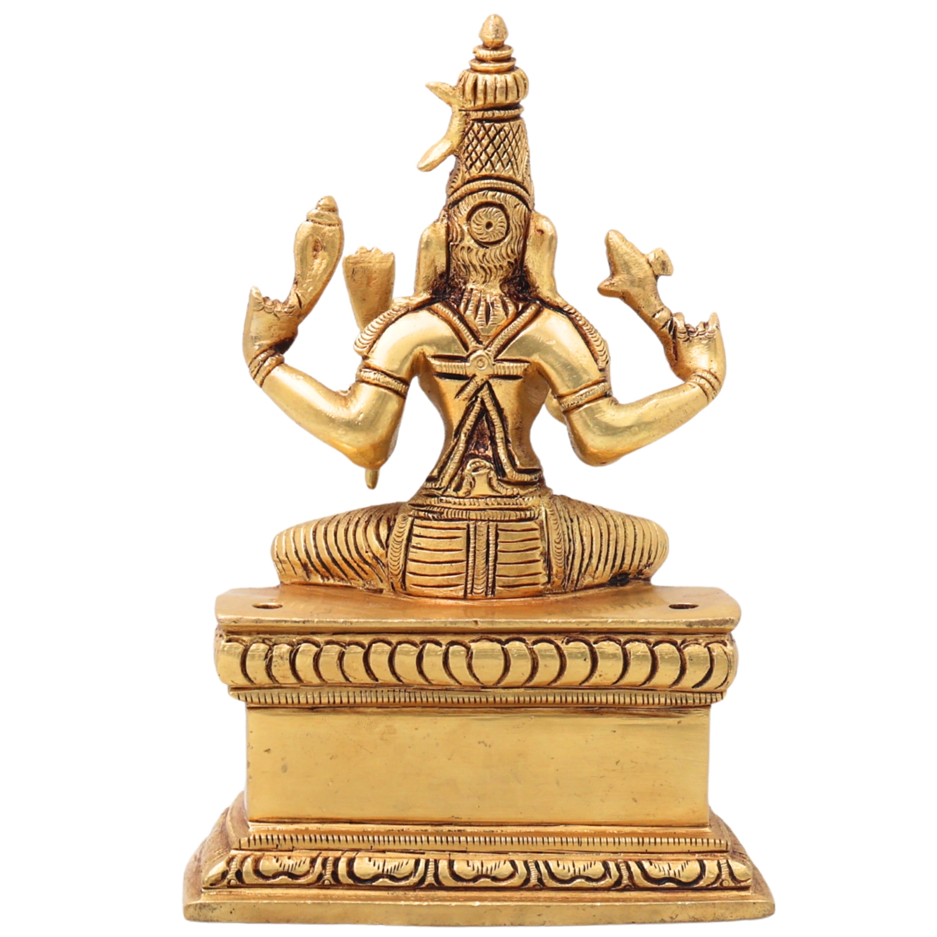 Brass RajaRajeshwari Idol | Rajarajeshwari Murti | Lalita Tripura Sundari, Shodashi, Kamakshi, Adi Parashakti Statue | Home, Temple & Pooja Decor,Gold, 8 Inch, 1 Piece