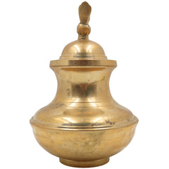 Brass Ghee Pot, Peetal Nei Kudam, Pittal Ghee Vessel, Traditional Temple Nei Sombu, Antique Brass Ghee Kalash,Gold, 8 Inch, 1 Piece