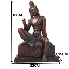 Brass Krishna Idol, Gopal Murti, Govinda Vigraham, Balakrishna Statue, Krishna Pratima for Pooja, Home & Temple Decor,Brown, 12 Inch, 1 Piece