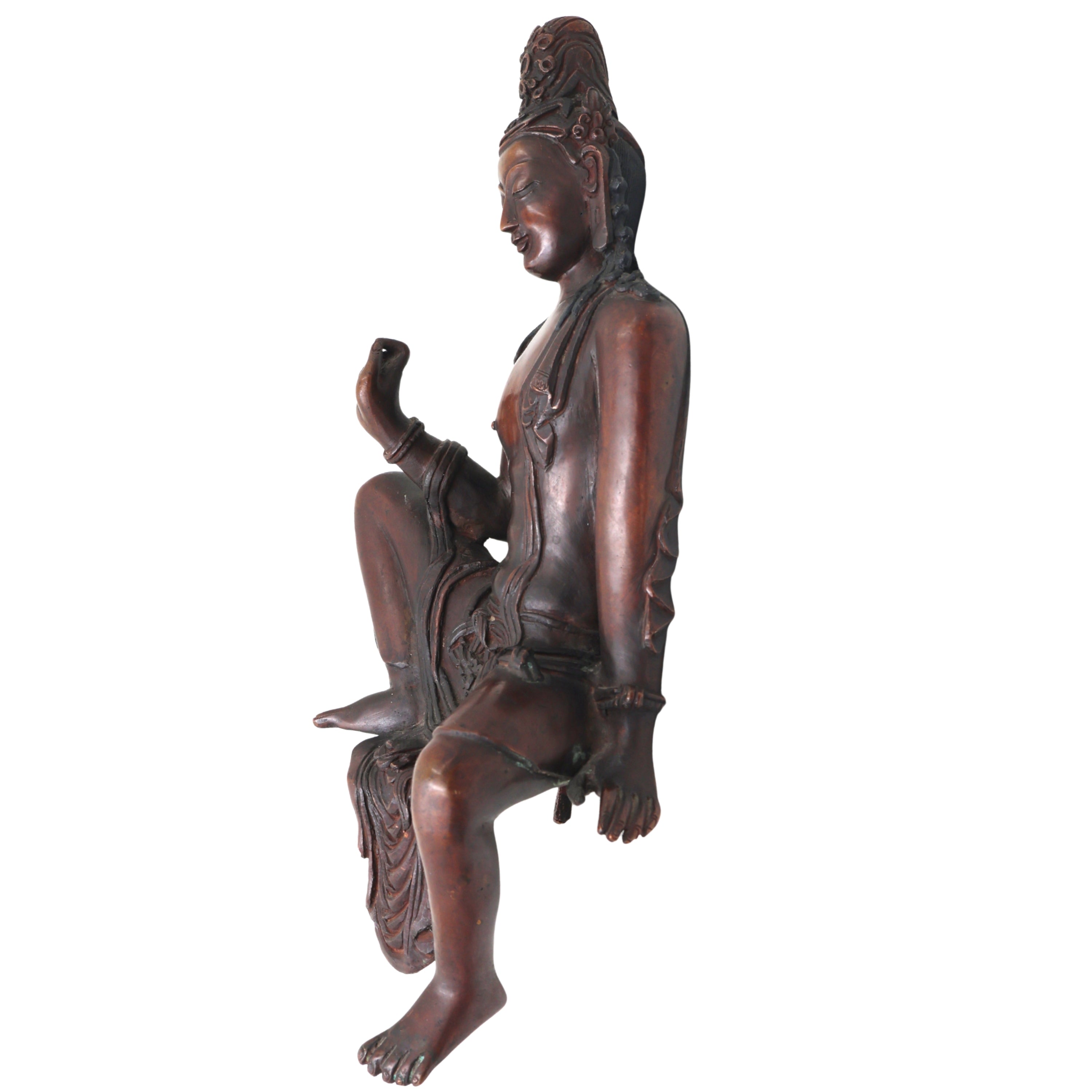 Brass Krishna Idol, Gopal Murti, Govinda Vigraham, Balakrishna Statue, Krishna Pratima for Pooja, Home & Temple Decor,Brown, 12 Inch, 1 Piece