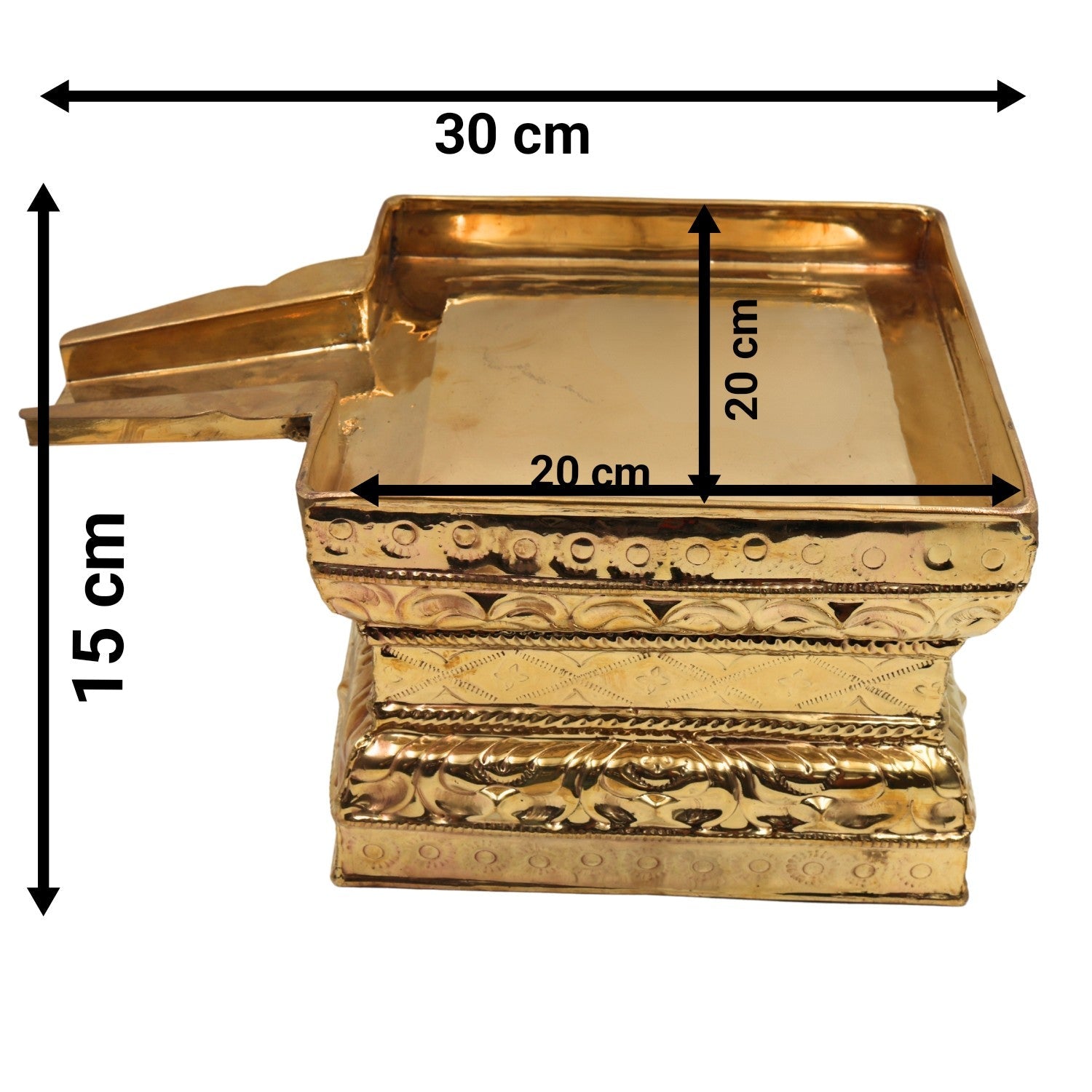 Brass Abhishek Patra for Shiva Lingam, Pital Somasutra Peetam Abhishekam Plate for Puja, Temple, Moorti & Vigraha Rituals,Gold, 6 Inch, 1 Piece