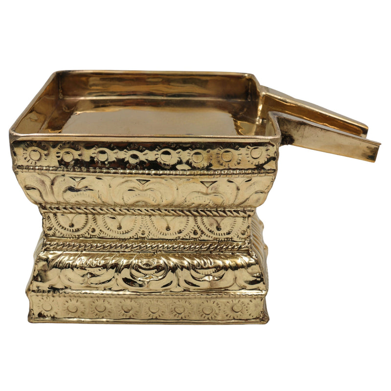 Brass Abhishek Patra Somasutra Plate Snana Jal Patra Abhishekam Kalash Pital Peetal Pittal Pooja Vessel for Shiva Lingam Temple Puja,Gold, 4.5 Inch, 1 Piece
