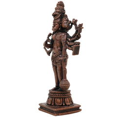 Copper Hanuman Idol | Tamra Bajrangbali Murti | Anjaneya Maruti Statue | Pavanputra Kesarinandan Ramdoot | Sankat Mochan Panchmukhi Hanuman Murti for Puja, Temple & Home Decor,Brown, 4.5 Inch, 1 Piece