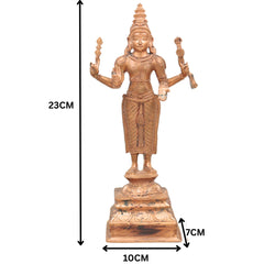 Handcrafted Panchaloha Murugan with Valli and Devasena Idol – Bronze Subramanya Skanda Kumara Swamy Statue in Chola Art Style,Gold, 9 Inch, 1 Piece