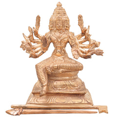 Handcrafted Bronze Murugan Idol | Panchaloha Subramanya Skanda Velan Sculpture for Home Temple & Pooja,Gold, 5.5 Inch, 1 Piece