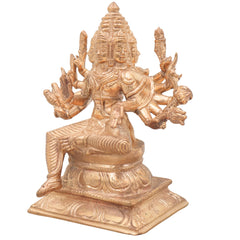 Handcrafted Bronze Murugan Idol | Panchaloha Subramanya Skanda Velan Sculpture for Home Temple & Pooja,Gold, 5.5 Inch, 1 Piece
