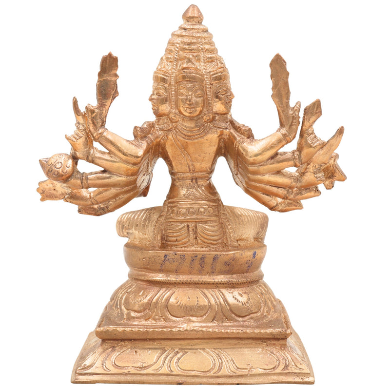 Handcrafted Bronze Murugan Idol | Panchaloha Subramanya Skanda Velan Sculpture for Home Temple & Pooja,Gold, 5.5 Inch, 1 Piece