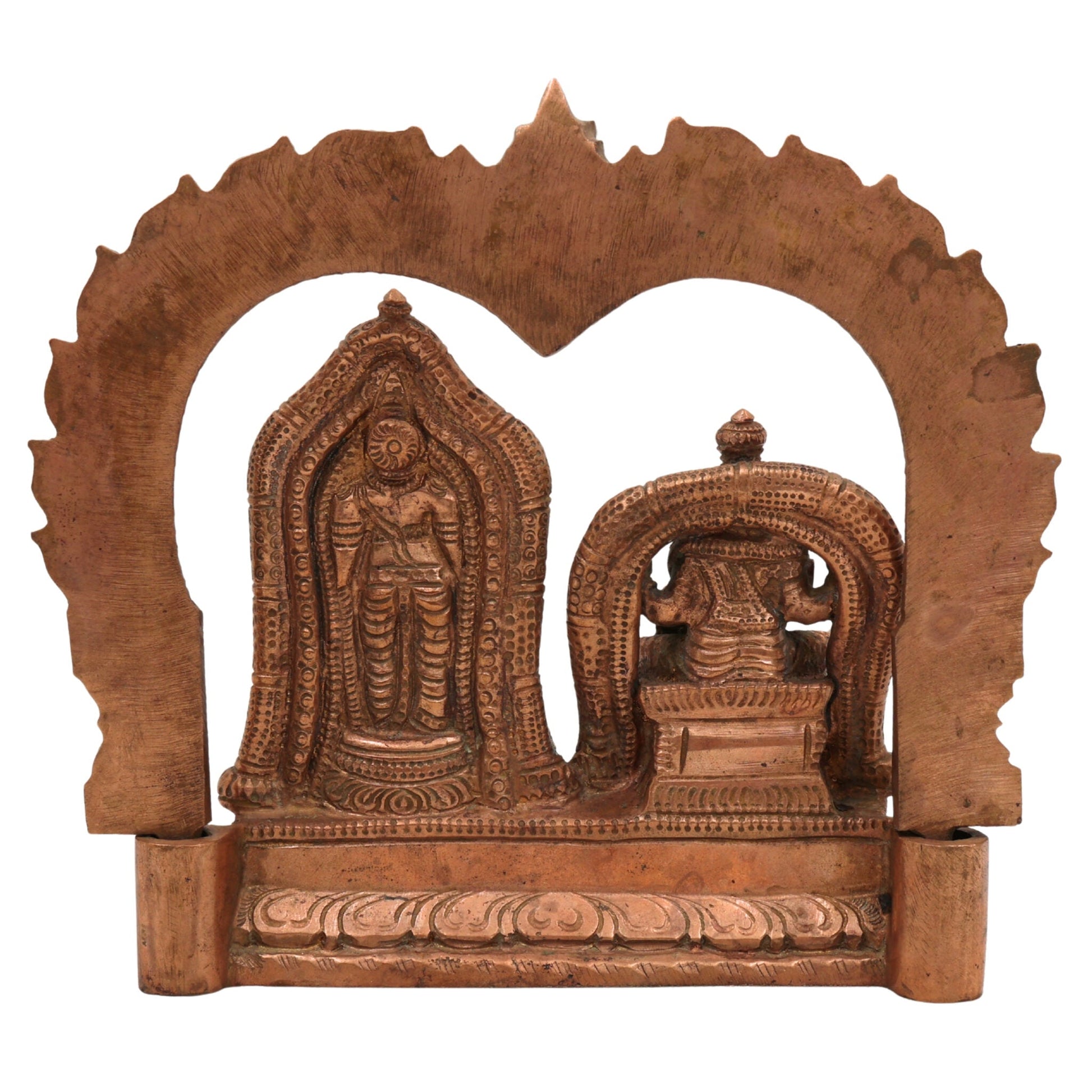 Bronze Sri Venkateswara Balaji with Padmavathi Idol panchaloha Murti with Prabhavali & Peetam, Traditional South Indian Venkateshwara and Goddess Padmavati Sculpture,Gold, 6.5 Inch, 1 Piece